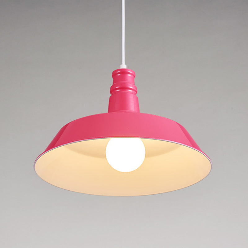 Nordic Bell Shade Hanging Light, Macaron Style Metal 1-Light Hanging Light Fixtures for Indoor