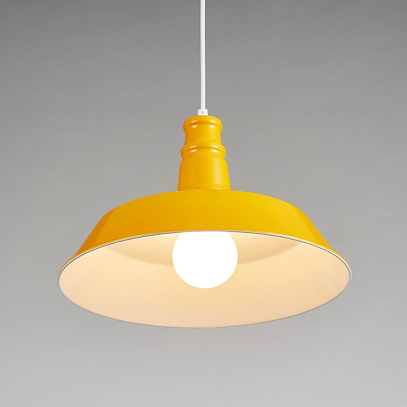 Nordic Bell Shade Hanging Light, Macaron Style Metal 1-Light Hanging Light Fixtures for Indoor