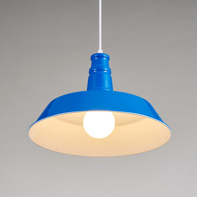 Nordic Bell Shade Hanging Light, Macaron Style Metal 1-Light Hanging Light Fixtures for Indoor