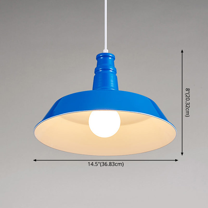 Nordic Bell Shade Hanging Light, Macaron Style Metal 1-Light Hanging Light Fixtures for Indoor