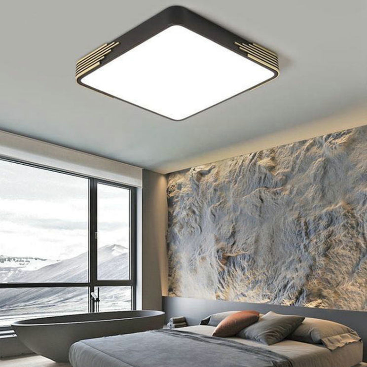 1-flammige, schwarze, bündige Deckenleuchte, runde, moderne Aluminium-Unterputzleuchte