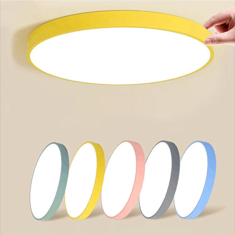 Lámpara de techo empotrada LED de metal redondo, estilo moderno, 1 luz, montaje empotrado