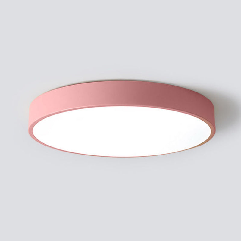 Lámpara de techo empotrada LED de metal redondo, estilo moderno, 1 luz, montaje empotrado