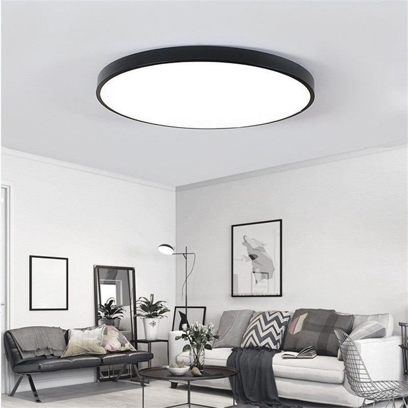 Lámpara de techo empotrada LED de metal redondo, estilo moderno, 1 luz, montaje empotrado