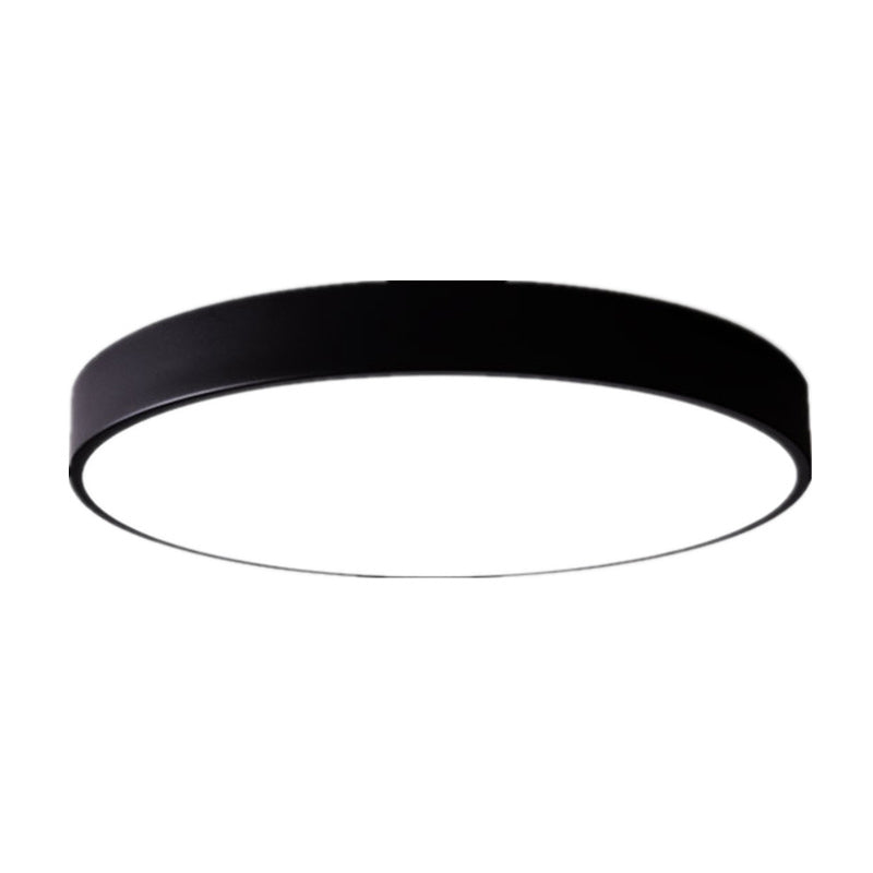 Lámpara de techo empotrada LED de metal redondo, estilo moderno, 1 luz, montaje empotrado