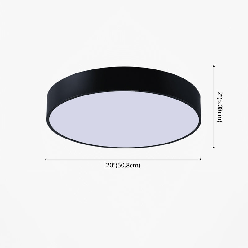Lámpara de techo empotrada LED de metal redondo, estilo moderno, 1 luz, montaje empotrado