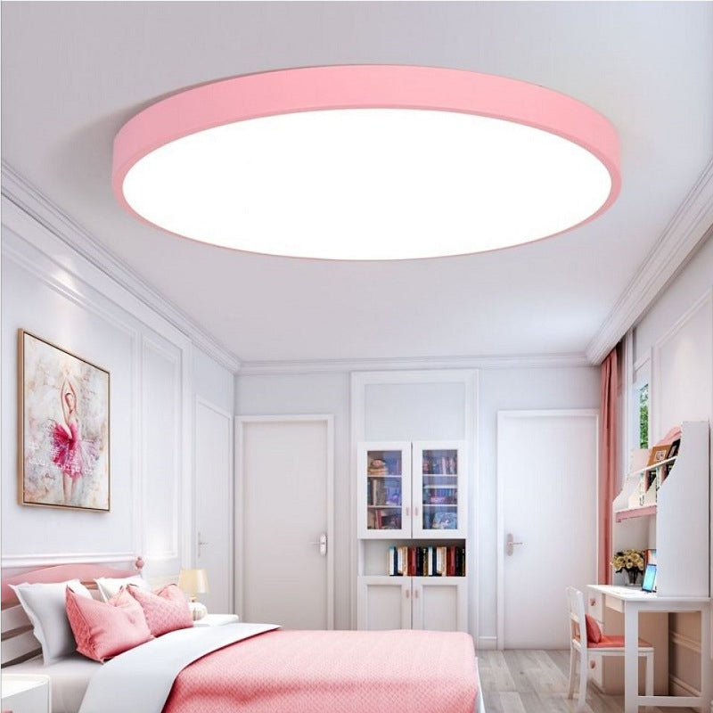 Lámpara de techo empotrada LED de metal redondo, estilo moderno, 1 luz, montaje empotrado