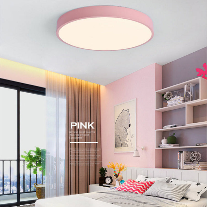 Lámpara de techo empotrada LED de metal redondo, estilo moderno, 1 luz, montaje empotrado