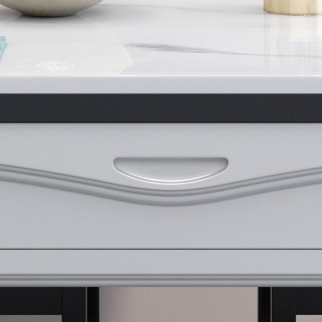 Modern Kitchen Dining Room Set with Sintered Stone Top and Black Base Dining Furniture Set