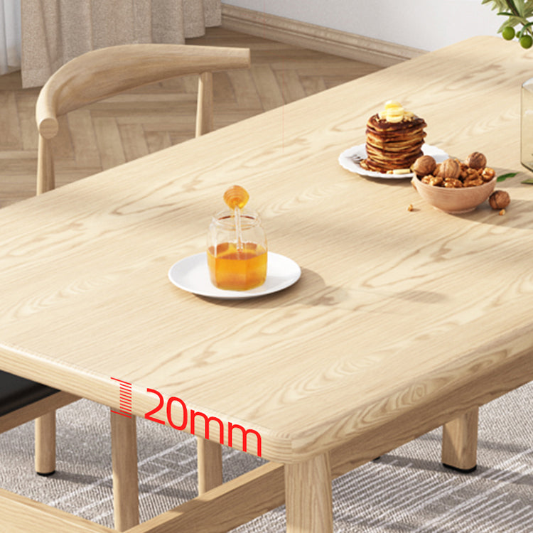 Wooden Modern Dining Room Set Standard Height with Trestle Base Formal Table Set for Home Use