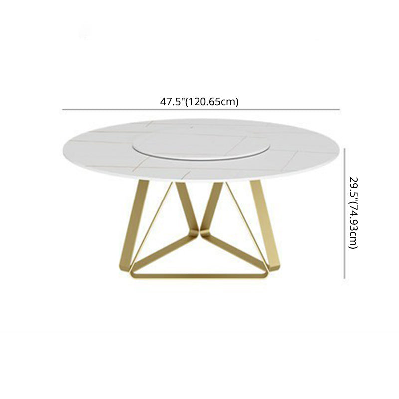Modern Style Sintered Stone White Dining Room Set with Round Table Home Dining Table Furniture
