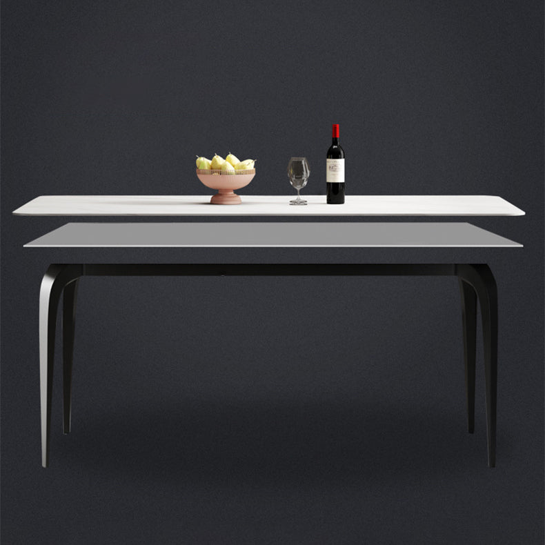 Contemporary Dining Set with Sintered Stone Dining Table and Padded Chairs