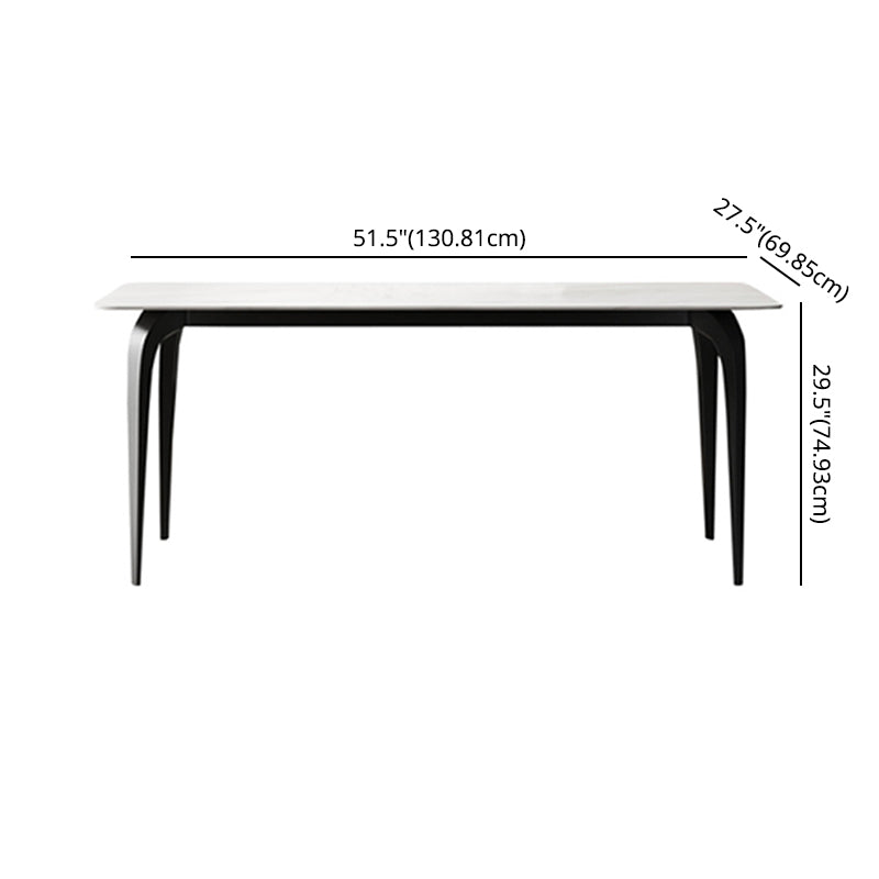 Contemporary Dining Set with Sintered Stone Dining Table and Padded Chairs