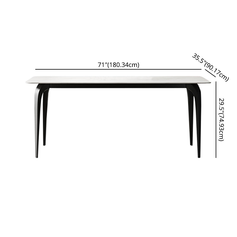 Contemporary Dining Set with Sintered Stone Dining Table and Padded Chairs