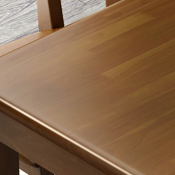 Minimalist Dining Room Set Rectangular Solid Wood Dining Table with Four-leg