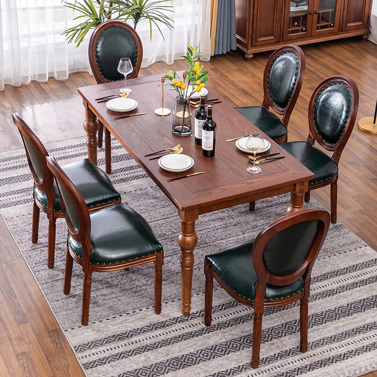Traditional Solid Wood Dining Room Set with Rectangle Top and 4 Legs Base Dining Furniture
