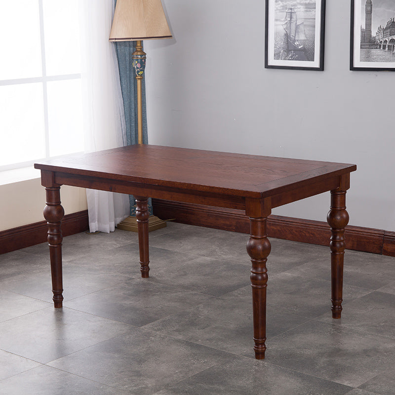 Traditional Solid Wood Dining Room Set with Rectangle Top and 4 Legs Base Dining Furniture