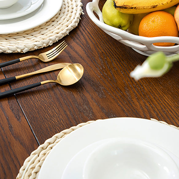 Traditional Solid Wood Dining Room Set with Rectangle Top and 4 Legs Base Dining Furniture