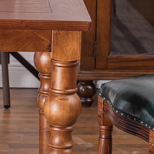 Traditional Solid Wood Dining Room Set with Rectangle Top and 4 Legs Base Dining Furniture