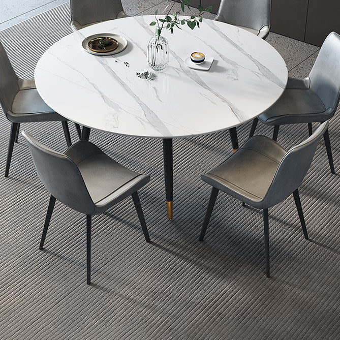 Modern Sintered Stone Dining Room Set with Black Base Dining Furniture for Home Use