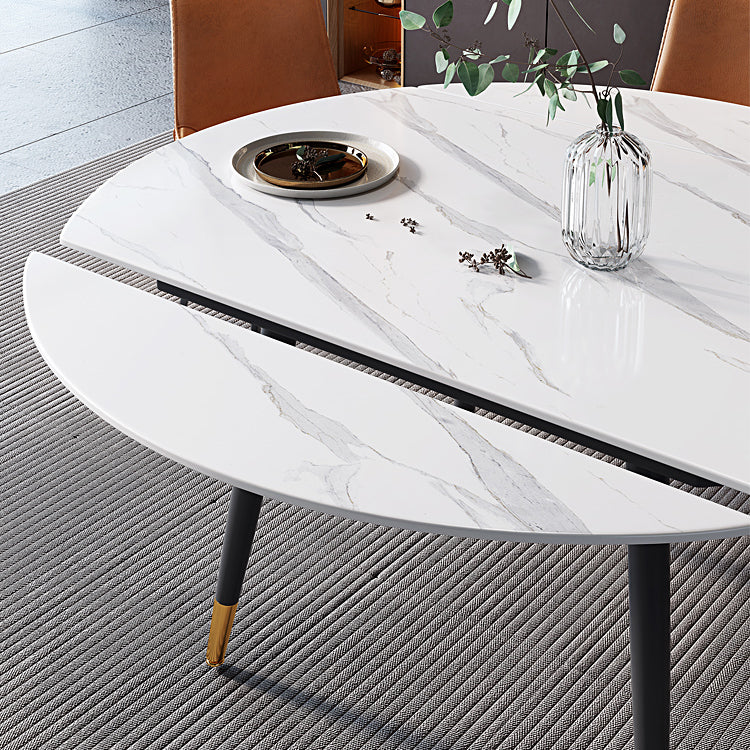 Modern Sintered Stone Dining Room Set with Black Base Dining Furniture for Home Use