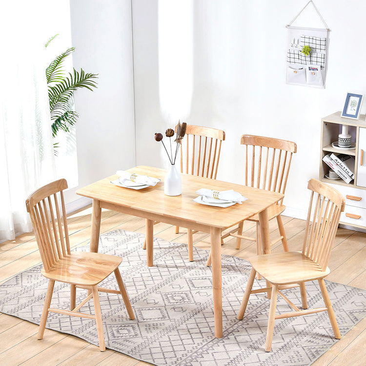 Contemporary Solid Wood Standard Dining Set Rectangle Kitchen Dining Set with 4 Legs Table