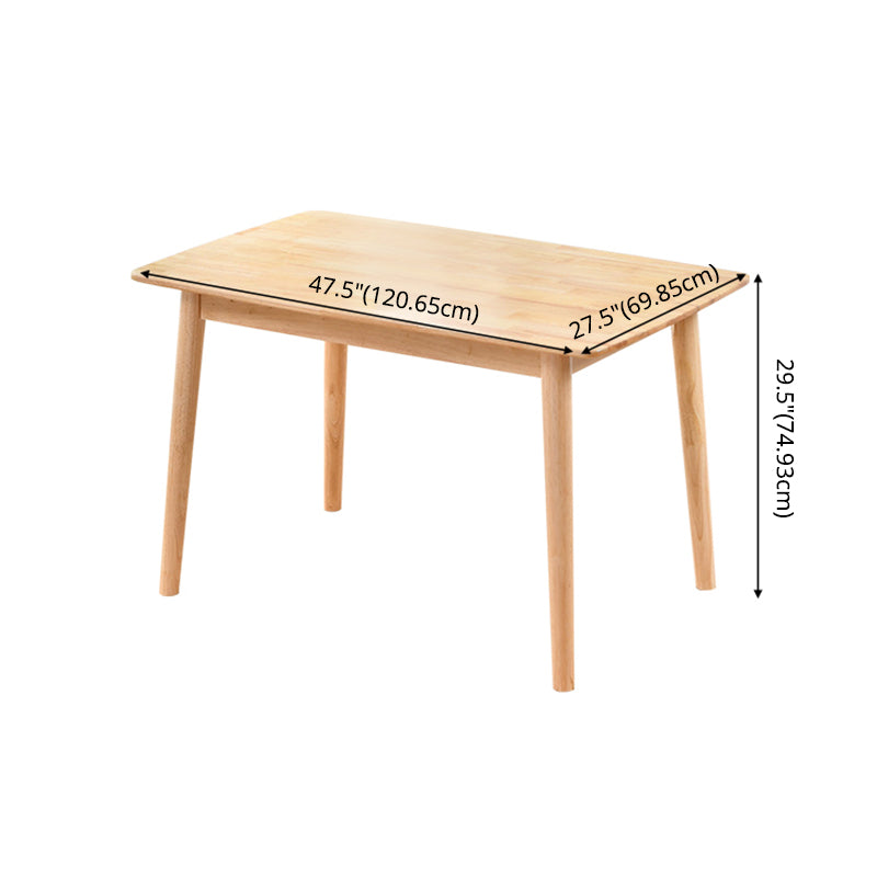Contemporary Solid Wood Standard Dining Set Rectangle Kitchen Dining Set with 4 Legs Table