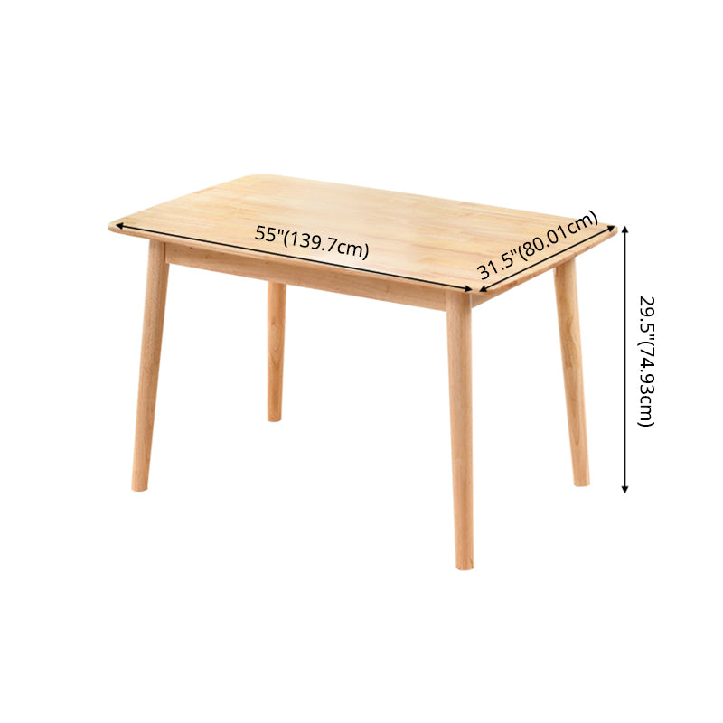 Contemporary Solid Wood Standard Dining Set Rectangle Kitchen Dining Set with 4 Legs Table