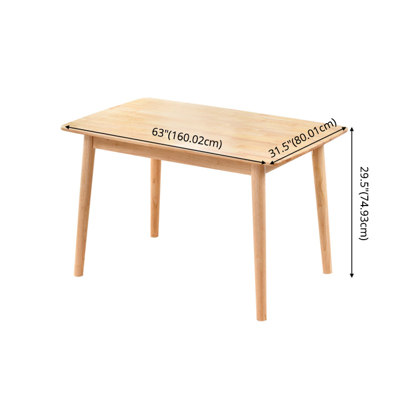Contemporary Solid Wood Standard Dining Set Rectangle Kitchen Dining Set with 4 Legs Table