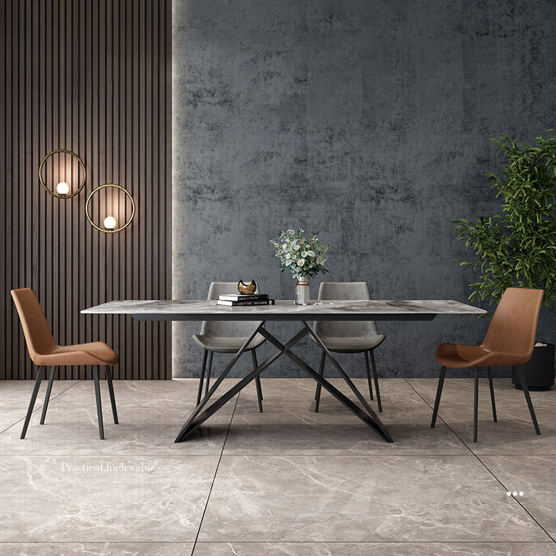 Modern Style Dining Room Sets with Sintered Stone Dining Table and Chairs