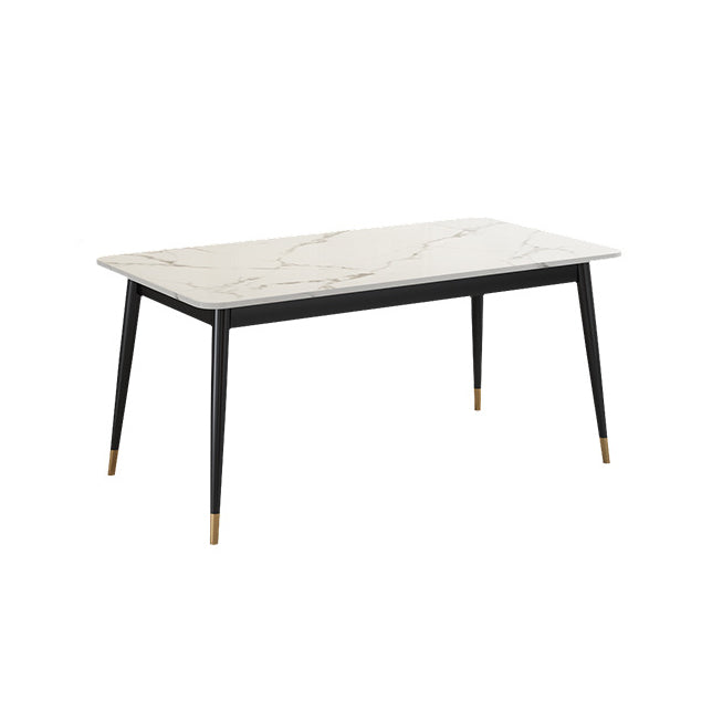 Dining Room Sets Scandinavian Metal Base Formal Rectangle Dining Table Set for Home