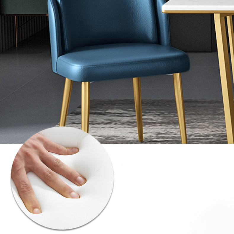 Contemporary Dining Table Set with Sintered Stone Dining Table and Upholstered Chairs