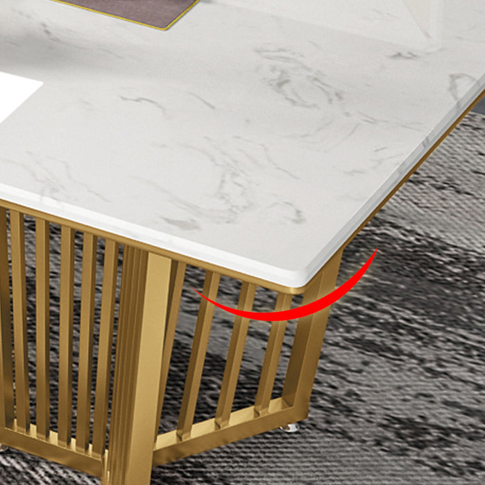 Contemporary Dining Table Set with Sintered Stone Dining Table and Upholstered Chairs