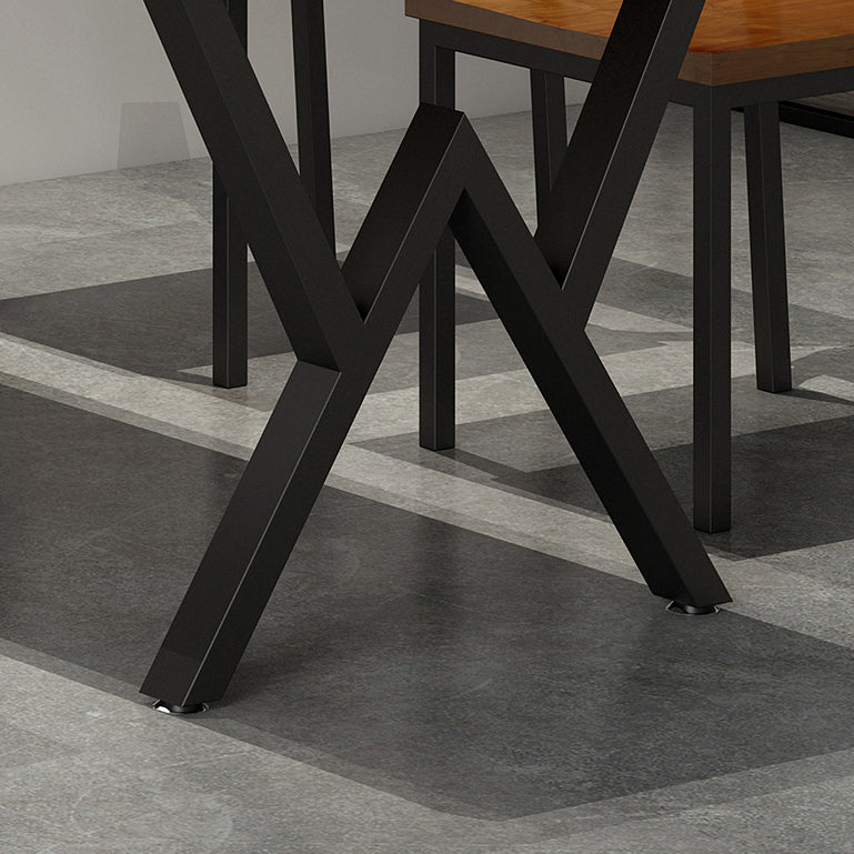 Industrial Wooden Dining Room Set with Rectangle Table and Black Legs Dining Table Furniture