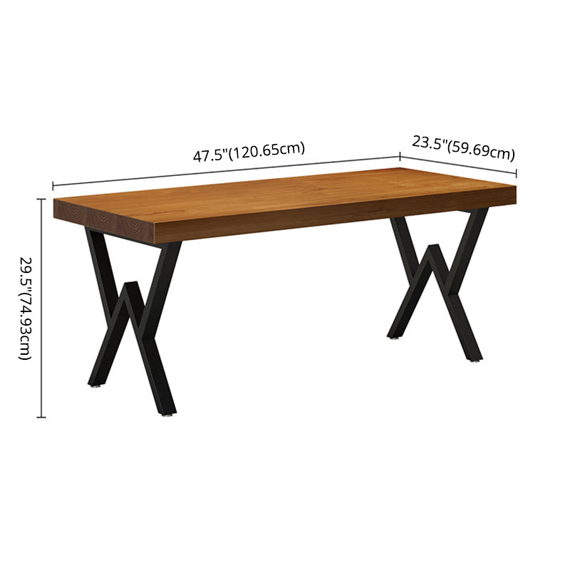 Industrial Wooden Dining Room Set with Rectangle Table and Black Legs Dining Table Furniture