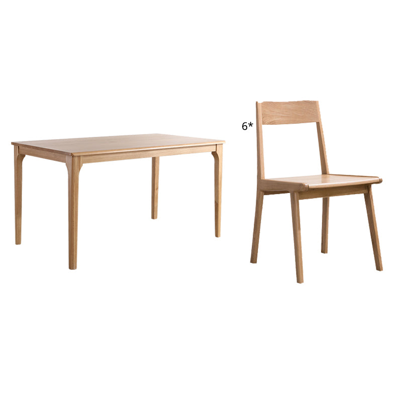 Minimalist Style Solid Wood Dining Set with Traditional Height Table and 4 Legs Base for Home Use