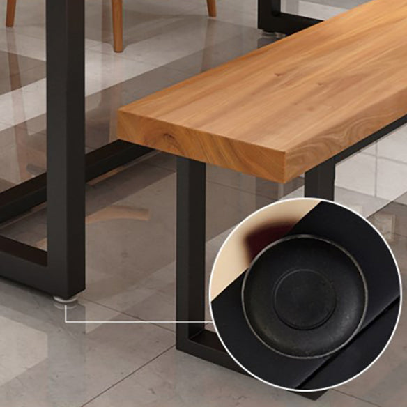 Industrial Style Wooden Dining Room Set with Rectangle Table and Metal Base Dining Table Furniture