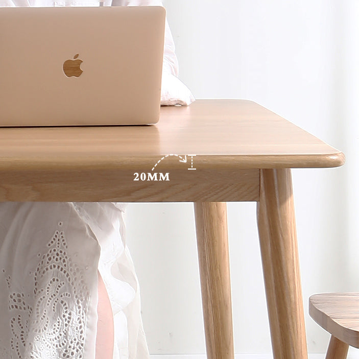 Minimalist Style Solid Wood Dining Set with Traditional Height Table and 4 Legs Base