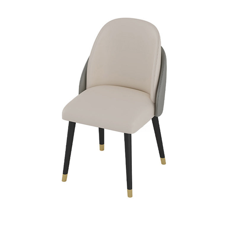 Dining Room Set Scandinavian Rectangular Dining Table with Black Four-leg Metal Base