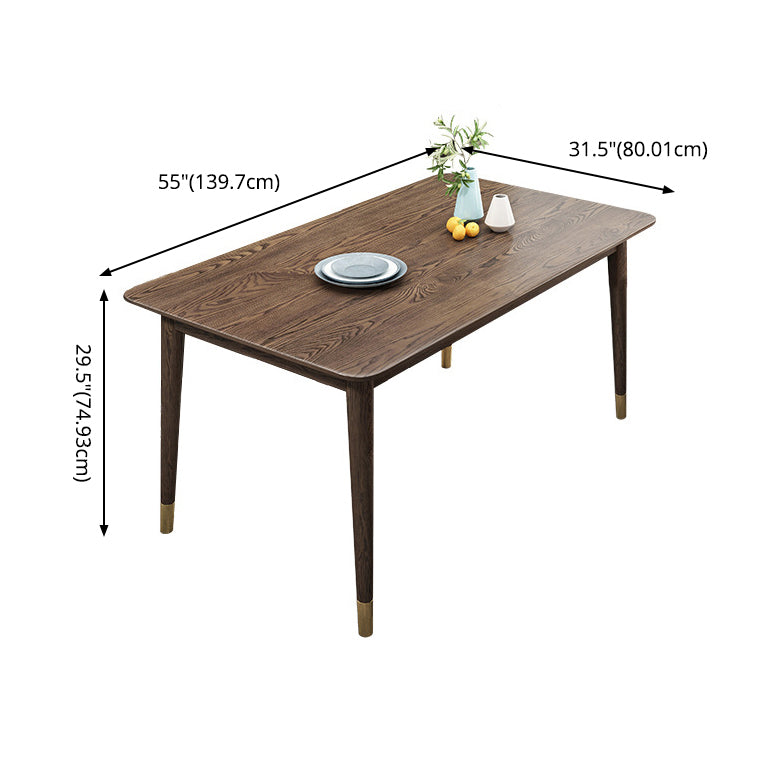 Dining Room Solid Wood Set Contemporary with Rectangle Table Dining Set with 4 Legs Base