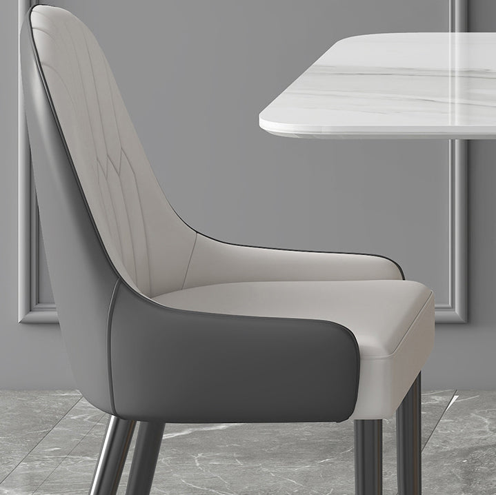 Modern Sintered Stone Dining Room Set with Rectangle Top and Gold Base Furniture Set