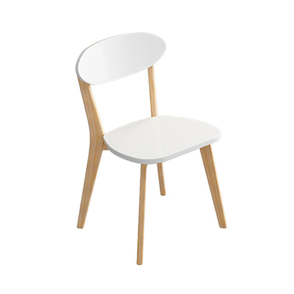 Minimalist White Rectangle Shape Dining Set Solid Wood Standard Dining Set with 4 Legs Base