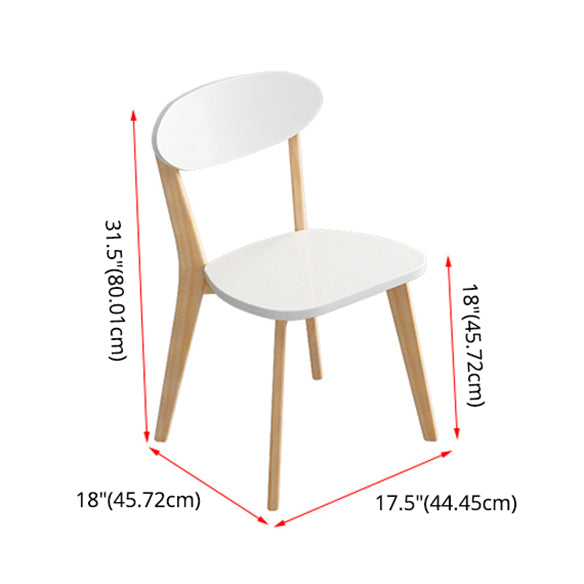 Minimalist White Rectangle Shape Dining Set Solid Wood Standard Dining Set with 4 Legs Base