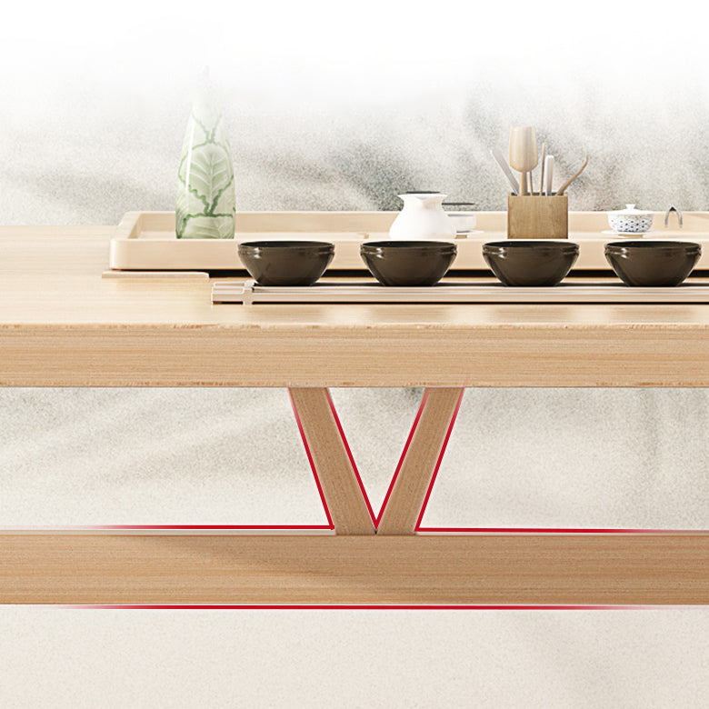 Minimalist Style Traditional Height Dining Set with Rectangle Shape Table and 4 Legs Base