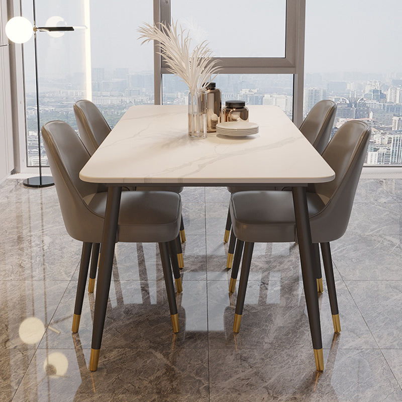 Modern Style Dining Room Set with Sintered Stone Dining Table and Chairs