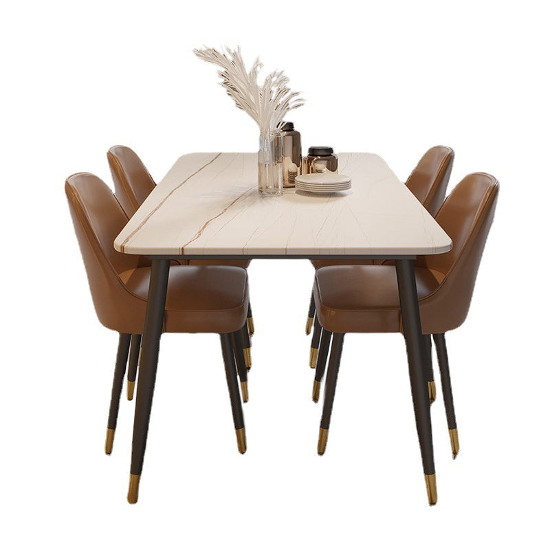 Modern Style Dining Room Set with Sintered Stone Dining Table and Chairs