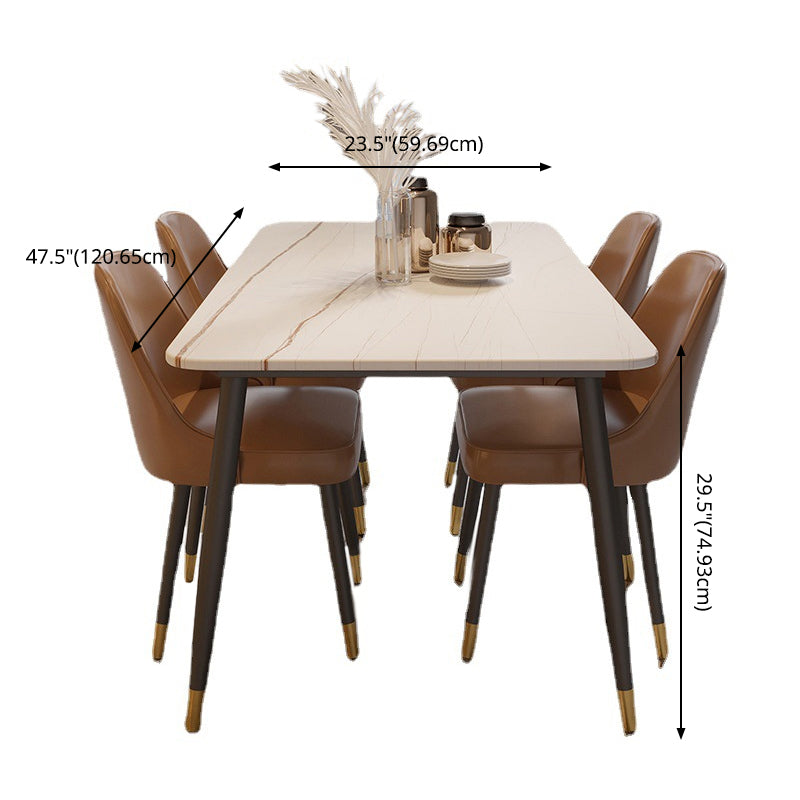 Modern Style Dining Room Set with Sintered Stone Dining Table and Chairs
