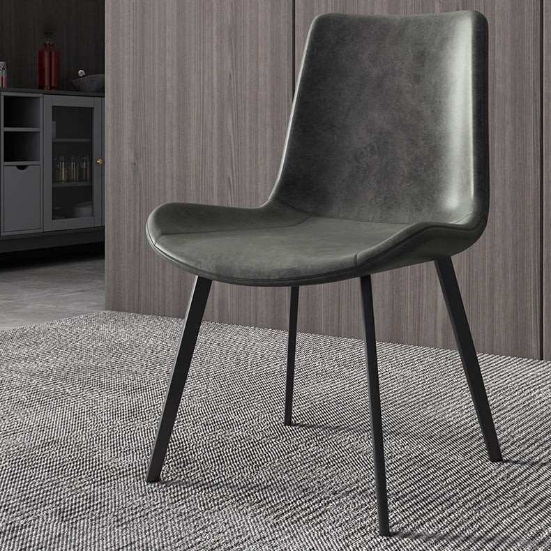 Contemporary Style Sintered Stone Dining Set with Traditional Height Table and Black Leg Base