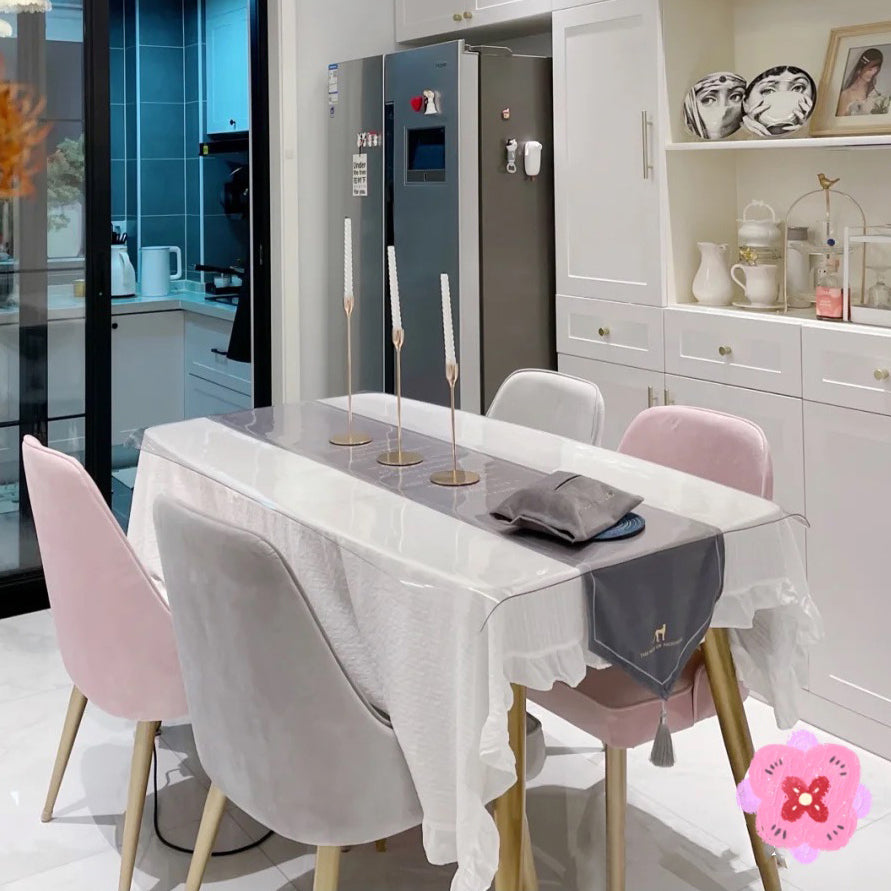 Scandinavian Sintered Stone White Dining Set Rectangle Standard Dining Set for Kitchen