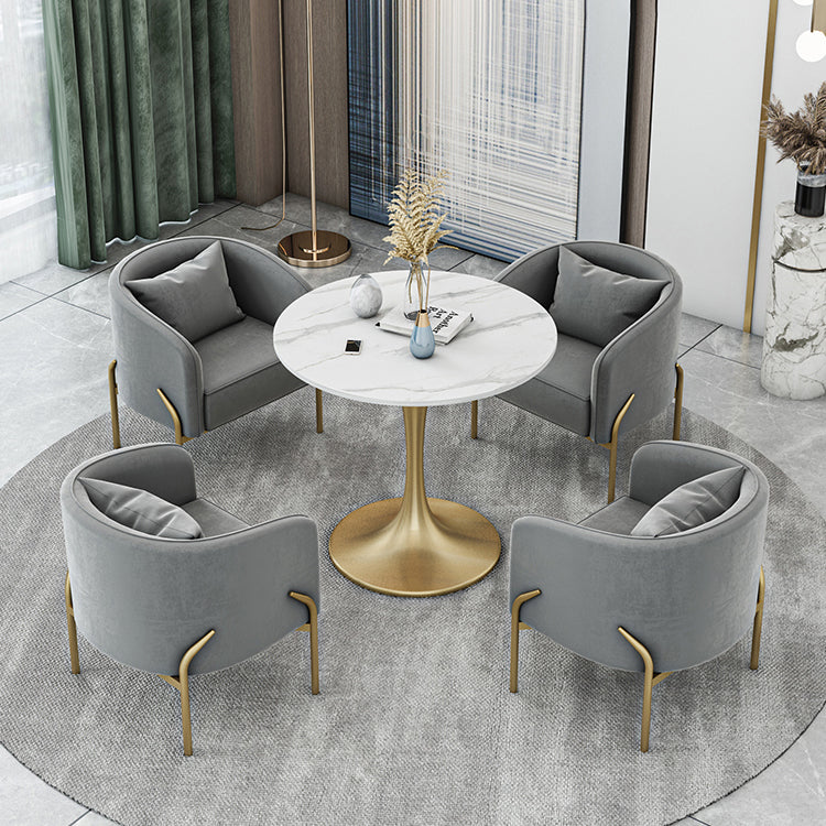 Scandinavian Style Sintered Stone Top Dining Set with Round Table Dining Furniture
